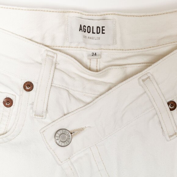 Agolde Criss Cross Upsized Organic Cotton Jean in Paste Off White Ivory - XS 24 - Picture 10 of 16